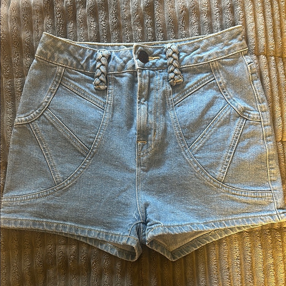 BDG Light Blue High Waist Denim Shorts